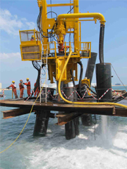 Wirth Pile Top rig, off-shore drilling<br> with 30'' RC Hammer, 950mm dia